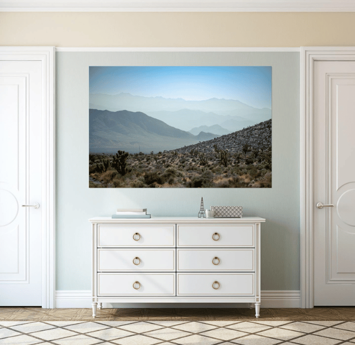 Stillness between peaks landscape wall art